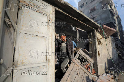 Aftermath of an Israeli strike on a house in Gaza City