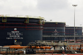 FILE PHOTO: Storage tanks are seen at the newly-commissioned Dangote petroleum refinery in Ibeju-Lekki, Lagos
