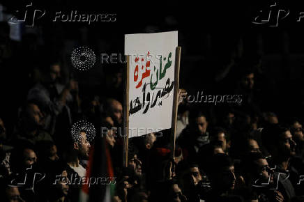 Protest in support of Palestinians in Gaza, near the Israeli embassy in Amman