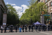Columbia University after police officers cleared protesters from encampments