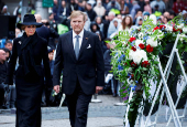 Dutch King Willem-Alexander and Queen Maxima attend the annual World War II remembrance ceremony in Amsterdam