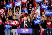 Republican U.S. vice presidential nominee Senator JD Vance rallies in Newtown