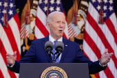 U.S. President Joe Biden delivers remarks at the White House