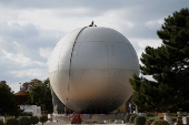 The Paris 2024 Olympic Games cauldron during its dismantling in the Tuileries Gardens in Paris