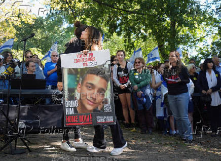 Pro-Israel rally nearly one year after Hamas' October 7 attack, in New York City