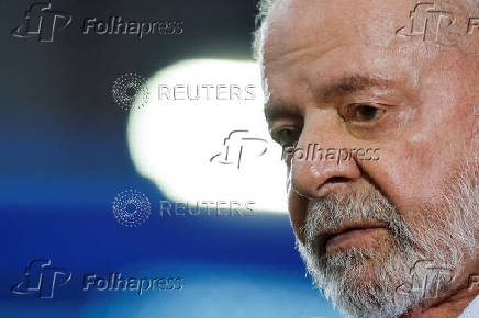 Brazil's President Luiz Inacio Lula da Silva speaks during the opening of the National Construction Industry meeting at the headquarters of the Brazilian National Confederation of Industry (CNI) in Brasilia