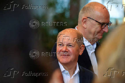 FILE PHOTO: German Chancellor Scholz attends SPD meeting of Brandenburg regional representatives' meeting in Potsdam