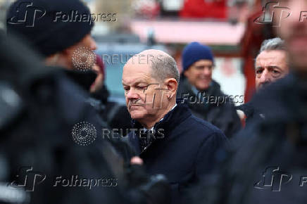 German Chancellor Scholz visits the site of Christmas market attack, in Magdeburg