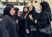 Funeral of Palestinians killed in Israeli strikes, in Deir Al-Balah