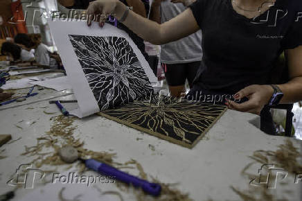 Oficina de xilogravura em So Jos dos Campos (SP)