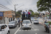 O prefeito e candidato Ricardo Nunes (MDB), faz carreata em SP