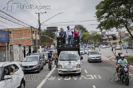 O prefeito e candidato Ricardo Nunes (MDB), faz carreata em SP