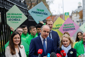 Tanaiste (Deputy Prime Minister) and Fianna Fail party's leader Micheal Martin announces his candidacy for the General election, in Dublin