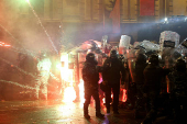 Protest against Georgian government's decision to suspend talks on joining EU, in Tbilisi