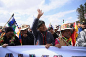 Bolivia's former President Morales leads a march against Bolivia's President Arce and his government