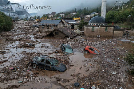 Aftermath of floods and landslides in the village of Donja Jablanica