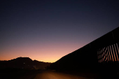 A general view shows the wall on the United States and Mexico border, in Sunland Park