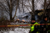 DHL cargo plane crash site near Vilnius international airport