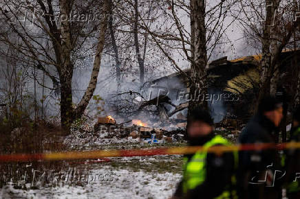 DHL cargo plane crash site near Vilnius international airport