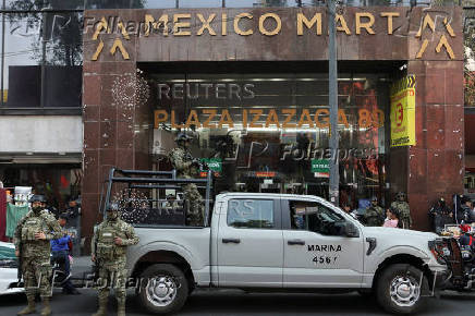 Mexican authorities hold operation to seize Chinese counterfeit goods, in downtown Mexico City