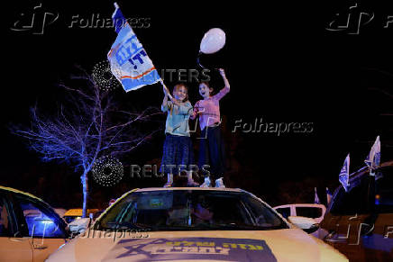 Right-wing Israelis stage a convoy protest towards Israel's border with the Gaza Strip