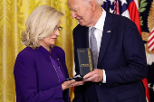 U.S President Biden gives the Presidential Citizens Medal at the White House in Washington