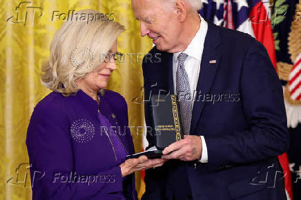 U.S President Biden gives the Presidential Citizens Medal at the White House in Washington