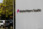 FILE PHOTO: A sign stands outside a Bristol Myers Squibb facility in Cambridge