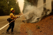 Wildfire near Forest Ranch, California