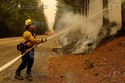 Wildfire near Forest Ranch, California