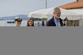 Los reyes Felipe y Letizia almuerzan con Leonor en Villagarca de Arousa