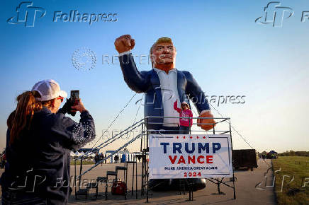 Republican presidential nominee and former U.S. president Donald Trump in Juneau, Wisconsin