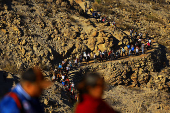 Pilgrimage during the Solemnity of Christ the King to pray for peace, at Mount Cristo Rey, on the border between the United States and Mexico