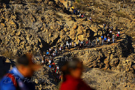 Pilgrimage during the Solemnity of Christ the King to pray for peace, at Mount Cristo Rey, on the border between the United States and Mexico