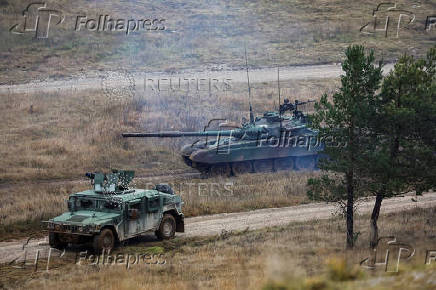 Slovenian military conducts a live fire drill, in Postojna