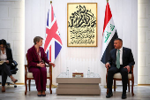 Britain's Home Secretary Yvette Cooper meets Iraq's Minister of Interior Abdul Amir Al-Shammari, in Baghdad