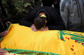 Funeral of Hezbollah fighters who were killed during hostilities with Israeli forces, in Maarakeh