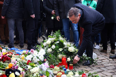 Tino Chrupalla, co-leader of AfD, visits the site of Christmas market attack, in Magdeburg