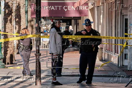 Aftermath of a car ramming into crowd in New Orleans