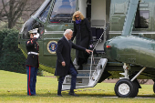 U.S. President Joe Biden arrives on the South Lawn of the White House