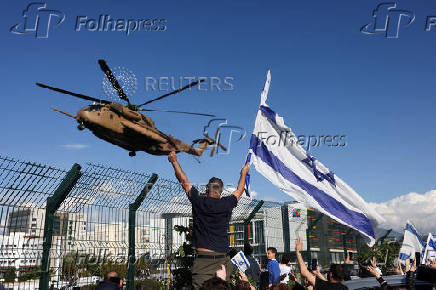 Arrival of released Israeli hostages, who have been held in Gaza since the deadly October 7, 2023 attack by Hamas, in Petah Tikva