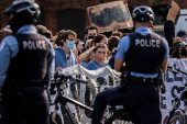Police break up pro-Palestinian encampment at DePaul university in Chicago