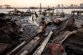 Aftermath of a fire at a slum area in Manila