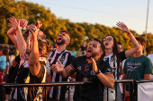 Hinchas del Mineiro y Botafogo en la zona de fanticos de la Conmebol Libertadores en Buenos Aires