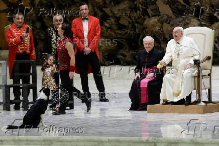 Pope Francis holds the weekly general audience