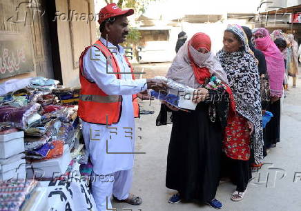 Edhi Welfare Organization donates clothes prior to Eid al-Fitr celebrations in Hyderabad