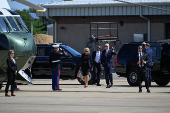 U.S. President Joe Biden boards Marine One as he departs for Washington from the Delaware Air National Guard Base in New Castle