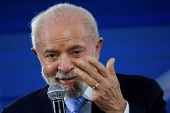 Brazil's President Luiz Inacio Lula da Silva speaks during the opening of the National Construction Industry meeting at the headquarters of the Brazilian National Confederation of Industry (CNI) in Brasilia