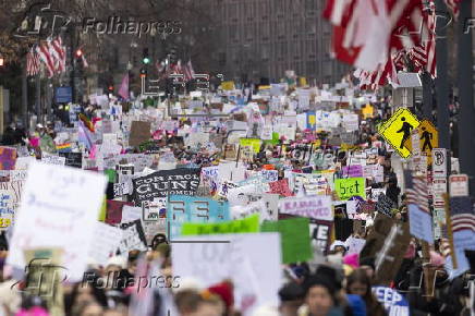 The People's March in downtown Washington, DC