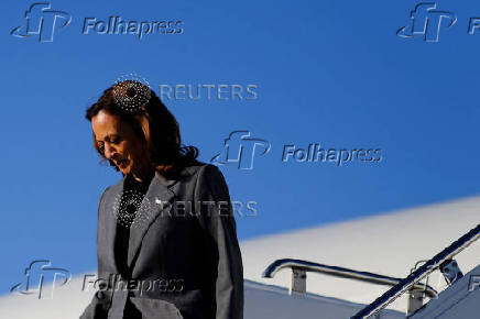 Democratic presidential nominee and U.S. Vice President Kamala Harris attends a campaign event in Madison